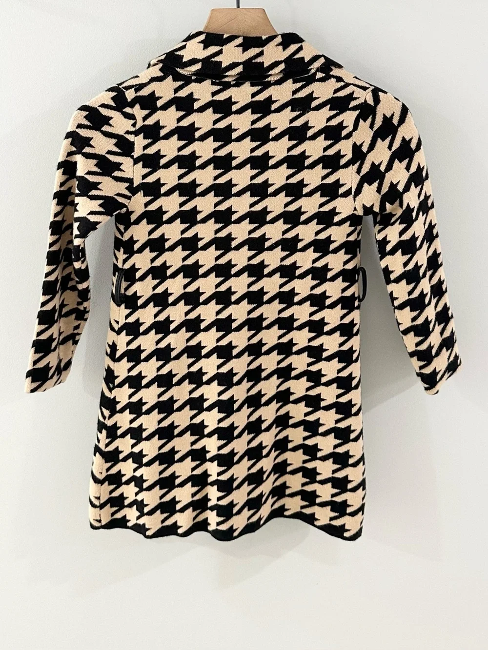 Tahari Girl’s Houndstooth Knit Jacket // Camel & Black // Small (5/6)